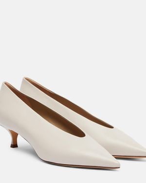 Le Monde Beryl Babouche Leather Pumps - White