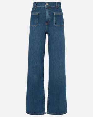 FRAME Le Slim Palazzo High-Rise Wide-Leg Jeans - Blue
