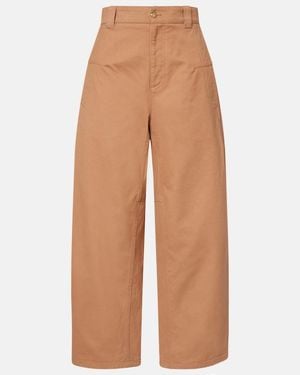 Chloé Cropped Barrel-Leg Trousers - Brown