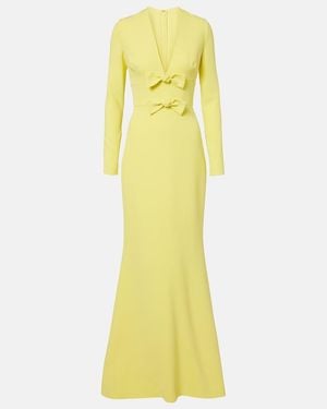 Elie Saab Bow-Detail Cady Gown - Yellow