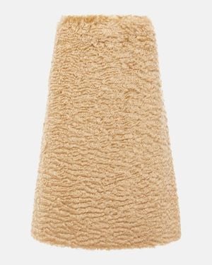 Jil Sander Mohair And Cotton Skirt - Natural