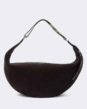 Lemaire Quiver Clip Large Suede Shoulder Bag - Black