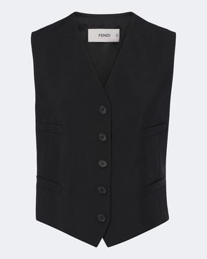 Fendi Weste Aus Einem Mohair Und Wolle - Schwarz