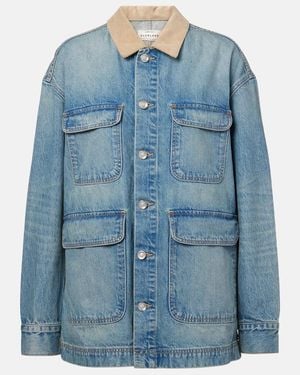 SLVRLAKE Denim Hayden Corduroy-Trimmed Denim Jacket - Blue