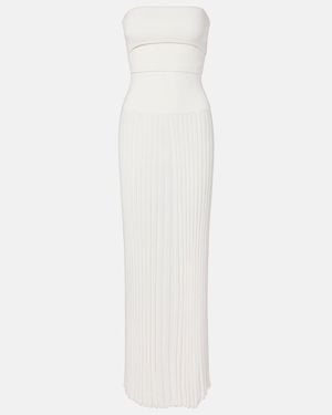 Christopher Esber Hibiscus Embroidered Rib Midi Dress in Black | Lyst Canada