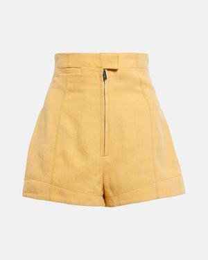 Jacquemus Le Short Areia High-Rise Linen-Blend Shorts - Yellow