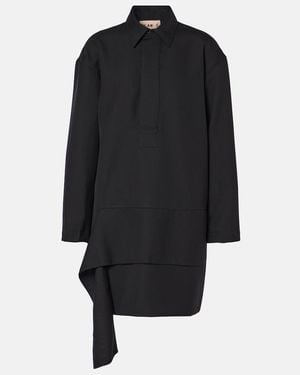 Plan C Wool-Blend Minidress - Black