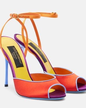 Dolce & Gabbana Keira Satin Slingback Sandals - Red