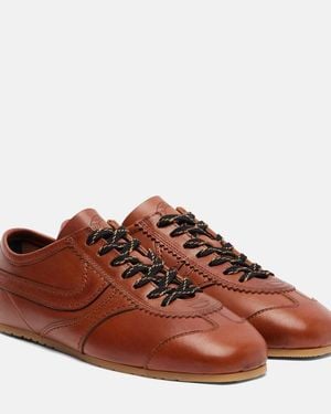 Dries Van Noten Leather Sneakers - Brown