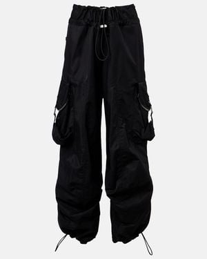 The Attico Cotton-Blend Cargo Trousers - Black