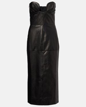Nensi Dojaka Leather Corset Dress - Black