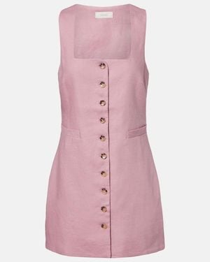 Faithfull the Brand Jaques Linen Minidress - Pink