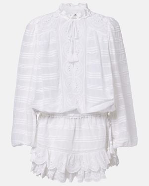 Isabel Marant Preya Embroidered Cotton Minidress - White