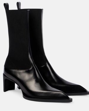 Jil Sander Leather Ankle Boots - Black