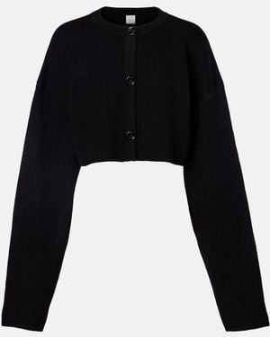 TOTEME Cropped-Cardigan Aus Einem Wollgemisch - Schwarz