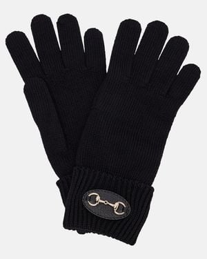 Gucci Handschuhe Horsebit Aus Wolle - Schwarz