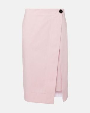 Bottega Veneta Cotton Twill Midi Skirt - Pink