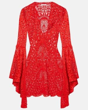 Alexandra Miro Kara Lace Beach Dress - Red