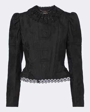 Chloé Chaqueta De Jacquard Con Encaje - Negro