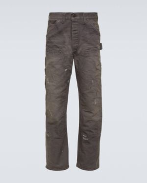 RRL Jenkins Distressed Cotton Canvas Trousers - Grey