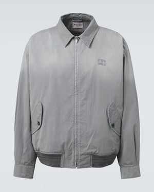Miu Miu Cotton Twill Blouson Jacket - Grey