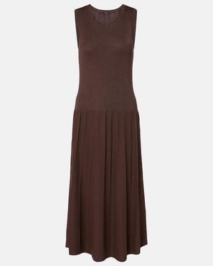 JOSEPH Pleated Midi Dress - Brown
