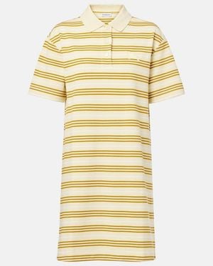 Burberry Icon Stripe Cotton Piquet Minidress - Yellow