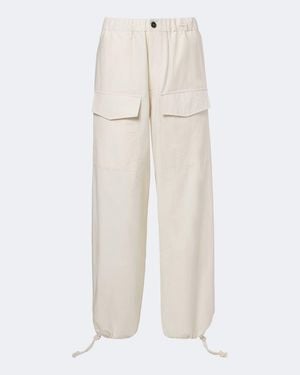 JW Anderson Cotton-Blend Wide-Leg Trousers - Natural