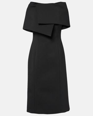 Oscar de la Renta Draped Cocktail Dress - Black