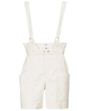 Isabel Marant Effie Linen And Cotton Suspender Shorts - White