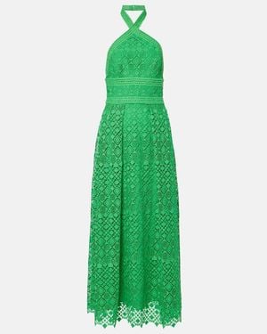 Elie Saab Halterneck Midi Dress - Green