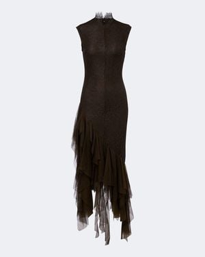 De La Vali Vestido De Coctel Morwen De Encaje Con Tul - Negro