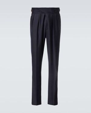 Rubinacci Manny Virgin Wool Straight Trousers - Blue