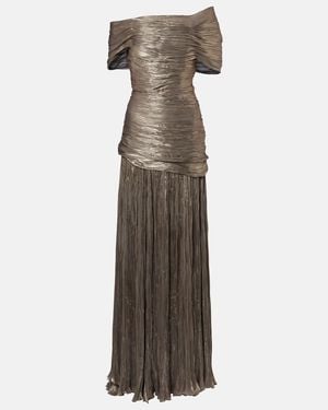 Marmar Halim Ruched Asymmetric Gown - Metallic
