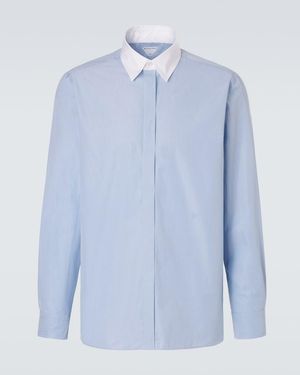 Bottega Veneta Pinstripe Cotton Poplin Shirt - Blue