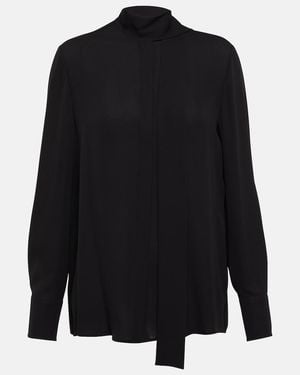 Valentino Tie-Neck Silk Georgette Blouse - Black