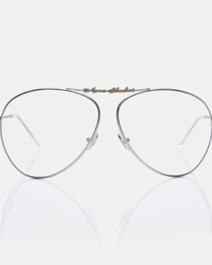 Acne Studios Logo Aviator Glasses - Metallic