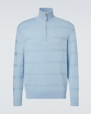Allude Pullover Aus Baumwolle Und Kaschmir - Blau
