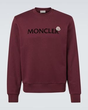 Moncler Logo Cotton Jersey Sweatshirt - Red