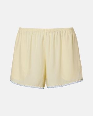 SIR. Shorts De Seda Con Encaje - Neutro