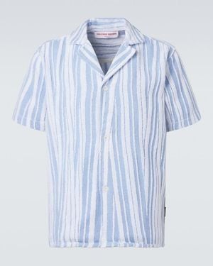 Orlebar Brown Howel Striped Cotton Toweling Shirt - Blue