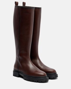 STAUD Henry Leather Knee-High Boots - Brown