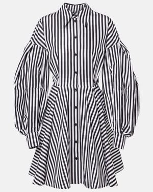 Nina Ricci Striped Cotton Poplin Midi Dress - Blue