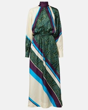 ALÉMAIS Joni Printed Silk Midi Dress - Green