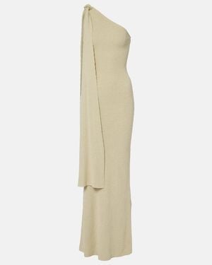 AYA MUSE Dara One-Shoulder Draped Maxi Dress - White