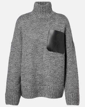 JW Anderson Wool And Alpaca-Blend Turtleneck Sweater - Grey