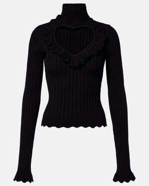 Balenciaga Heart Cotton-Blend Top - Blue