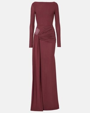 Alex Perry Draped Crepe Jersey Gown - Purple