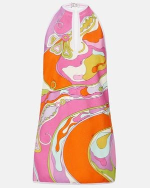 PUCCI Orchidee Cotton-Blend Terry Minidress - Orange