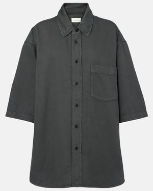 Lemaire Oversized Denim Shirt - Black
